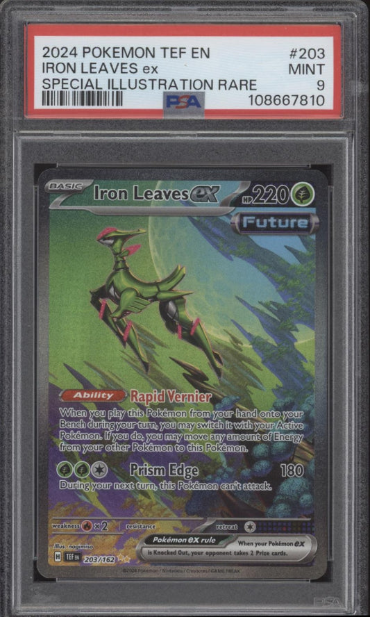 Iron Leaves ex Pokemon Temporal Forces Special Illustration Rare #203 PSA 9