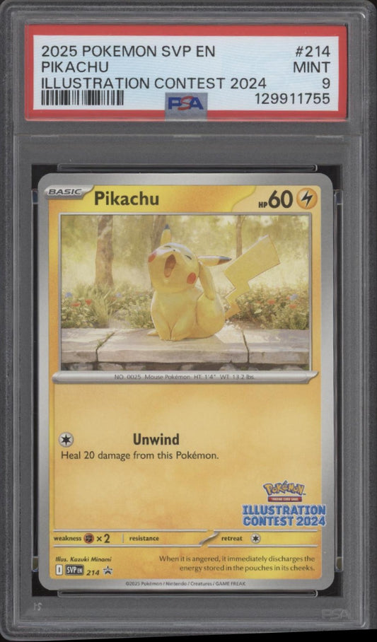 Pikachu Pokemon Scarlet & Violet Promo Illustration Contest 2024 #214 PSA #2