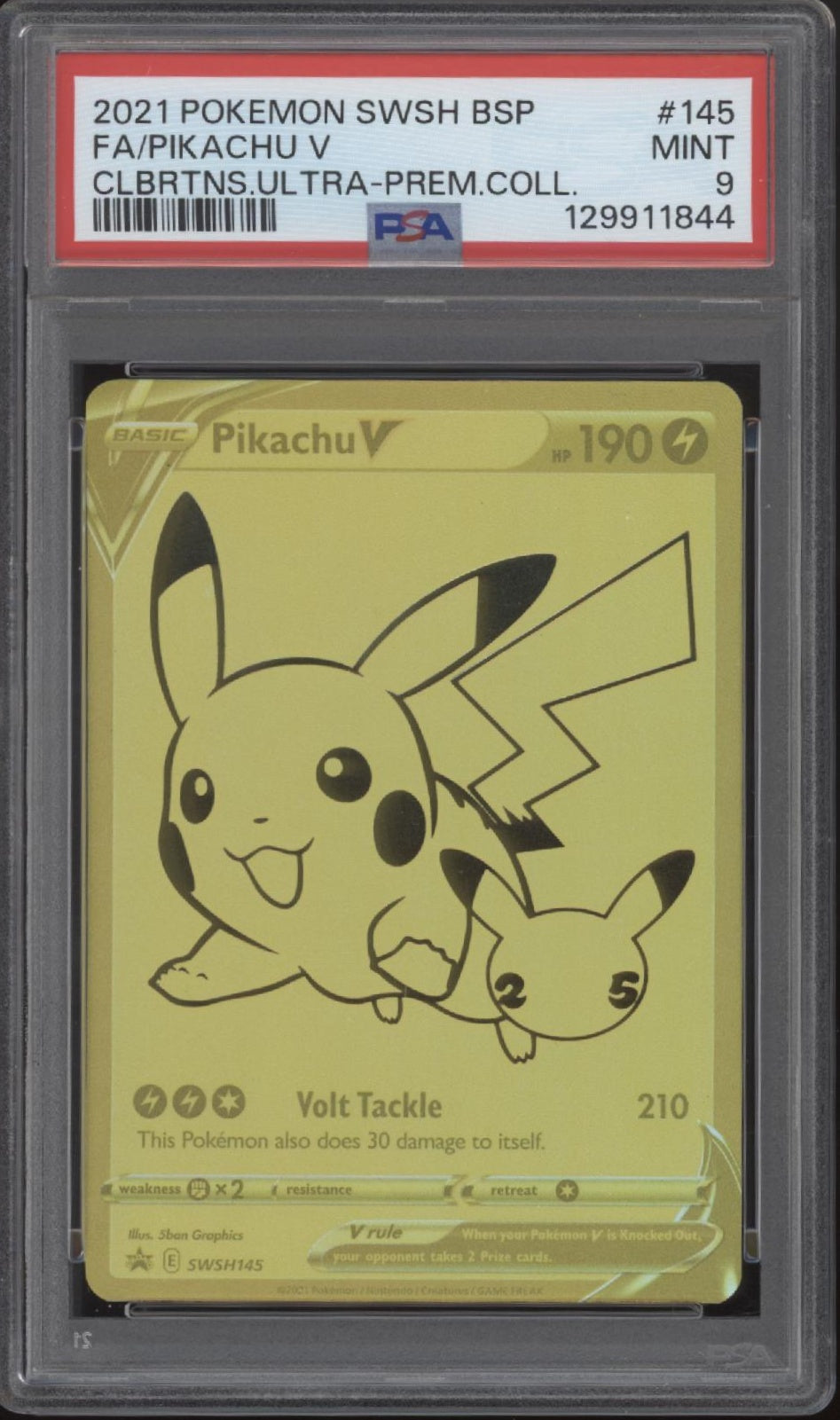 Pikachu V Pokemon Celebrations Ultra Premium Collection Full Art #145 PSA 9