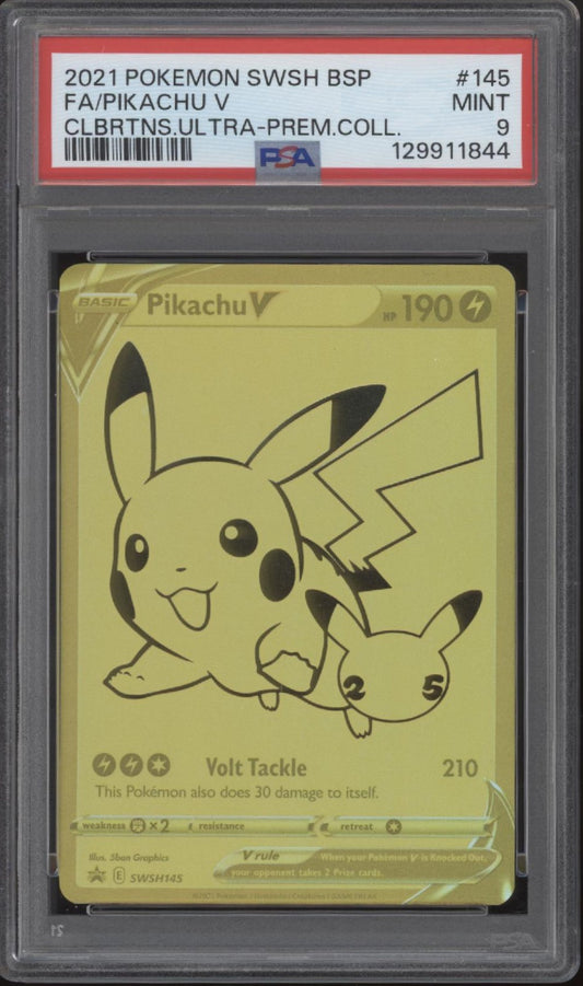 Pikachu V Pokemon Celebrations Ultra Premium Collection Full Art #145 PSA 9
