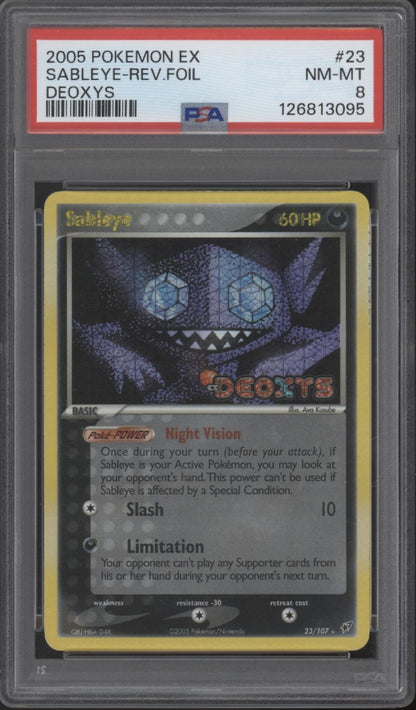 Sableye Pokemon ex Deoxys Reverse Foil #23 PSA 8
