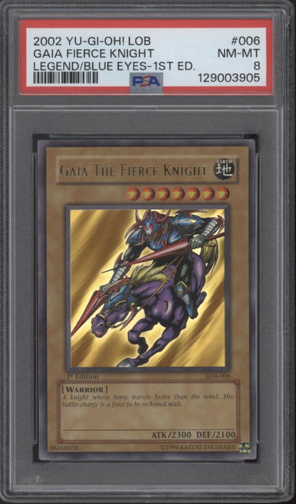 Gaia Fierce Knight Yu-Gi-Oh! Legend of Blue-Eyes White Dragon 1st Ed PSA 8 #1