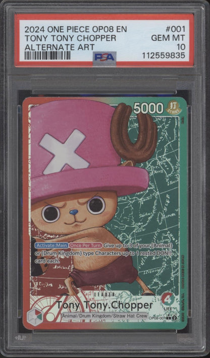 Tony Tony Chopper One Piece Card Game Two Legends Alternate Art #001 PSA 10