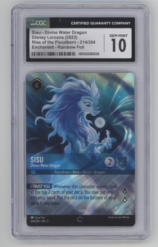 Sisu Disney Lorcana Rise of the Floodborn Enchanted Rainbow Foil CGC 10