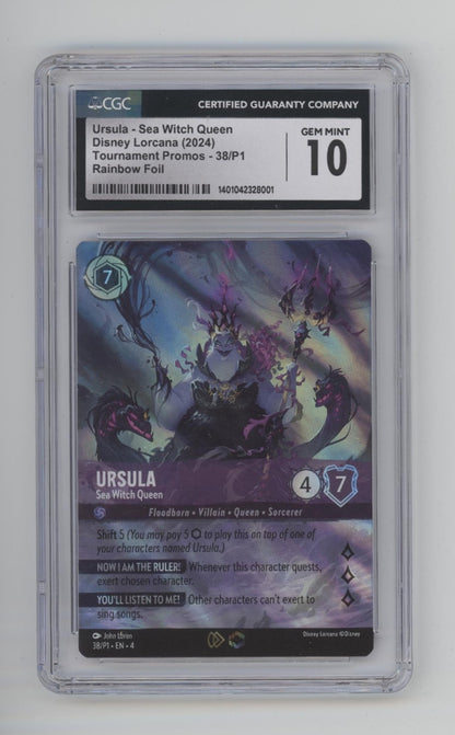 Ursula Sea Witch Queen Disney Lorcana Tournament Promos Rainbow Foil CGC 10