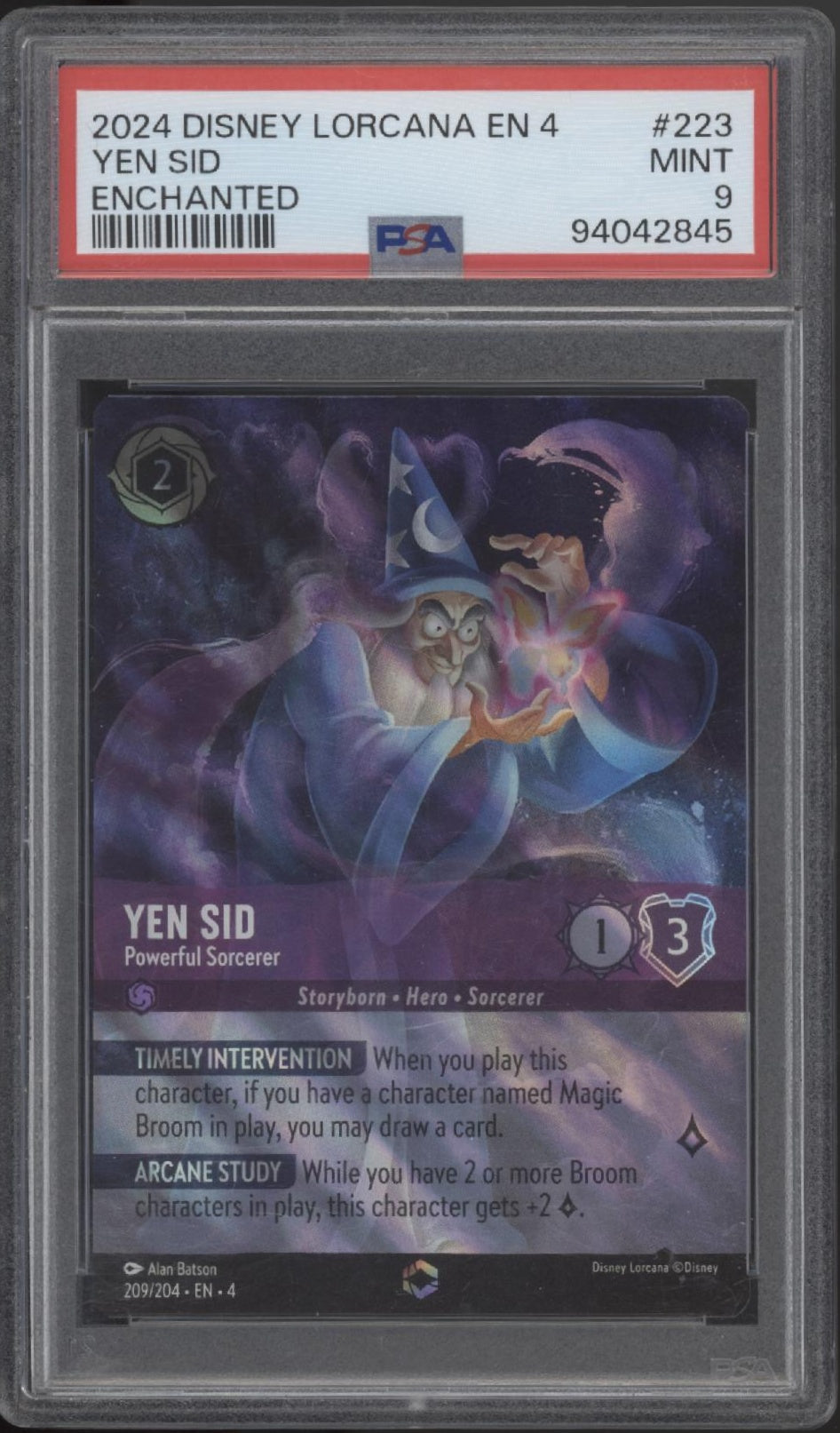 Yen Sid Powerful Sorcerer Disney Lorcana Ursula's Return Enchanted PSA 9
