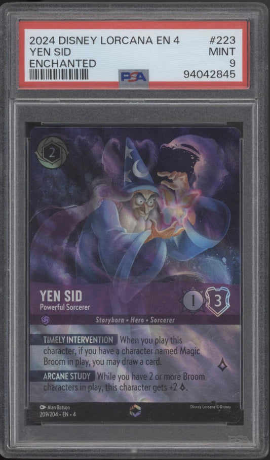 Yen Sid Powerful Sorcerer Disney Lorcana Ursula's Return Enchanted PSA 9