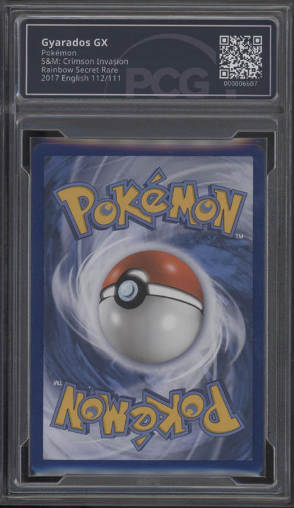 Gyarados GX Pokemon Crimson Invasion Rainbow Secret Rare #112 PCG 9