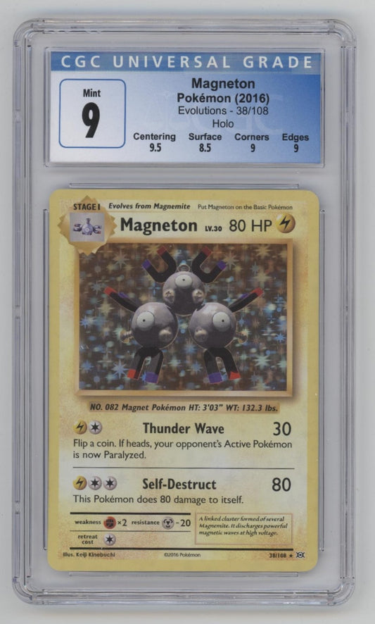 Magneton Pokemon Evolutions Holo #38 CGC 9