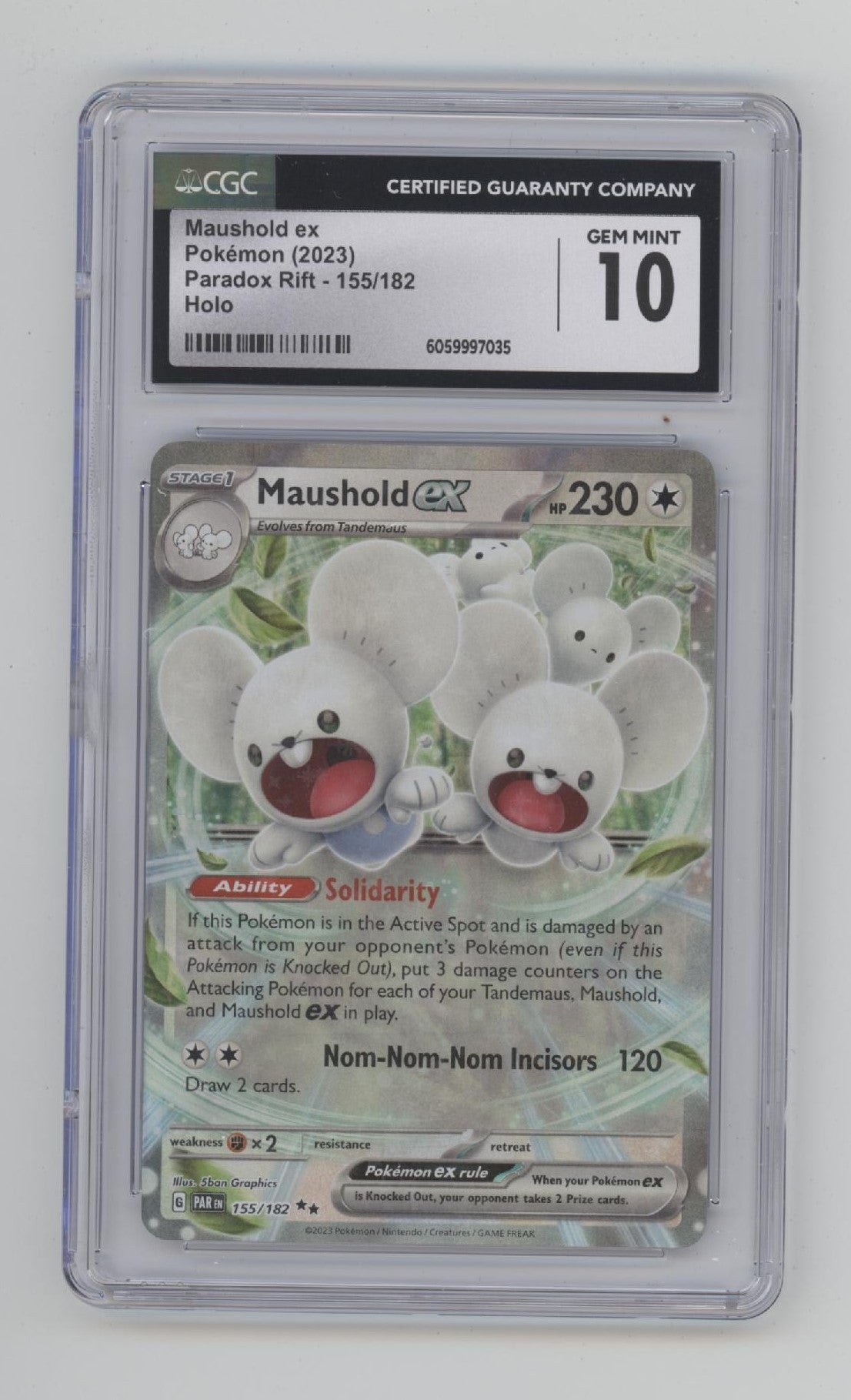 Maushold ex Pokemon Paradox Rift Holo #155 CGC 10