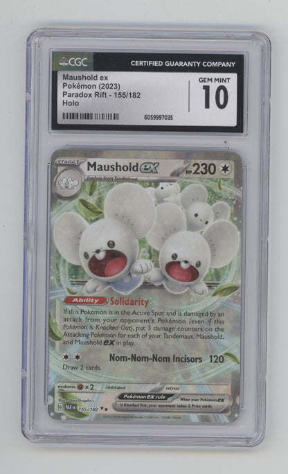 Maushold ex Pokemon Paradox Rift Holo #155 CGC 10