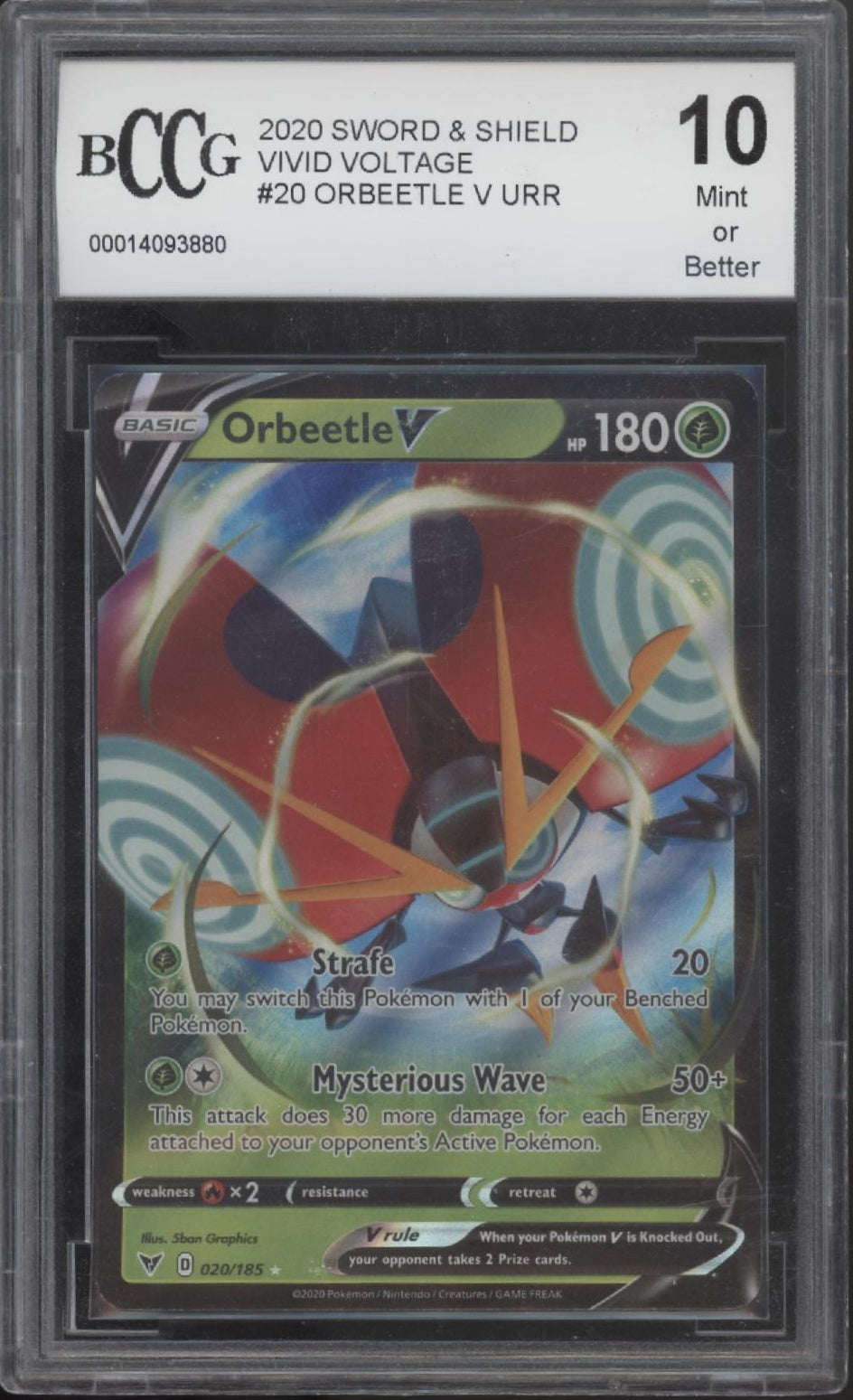 Orbeetle V Pokemon Vivid Voltage #20 Beckett 10