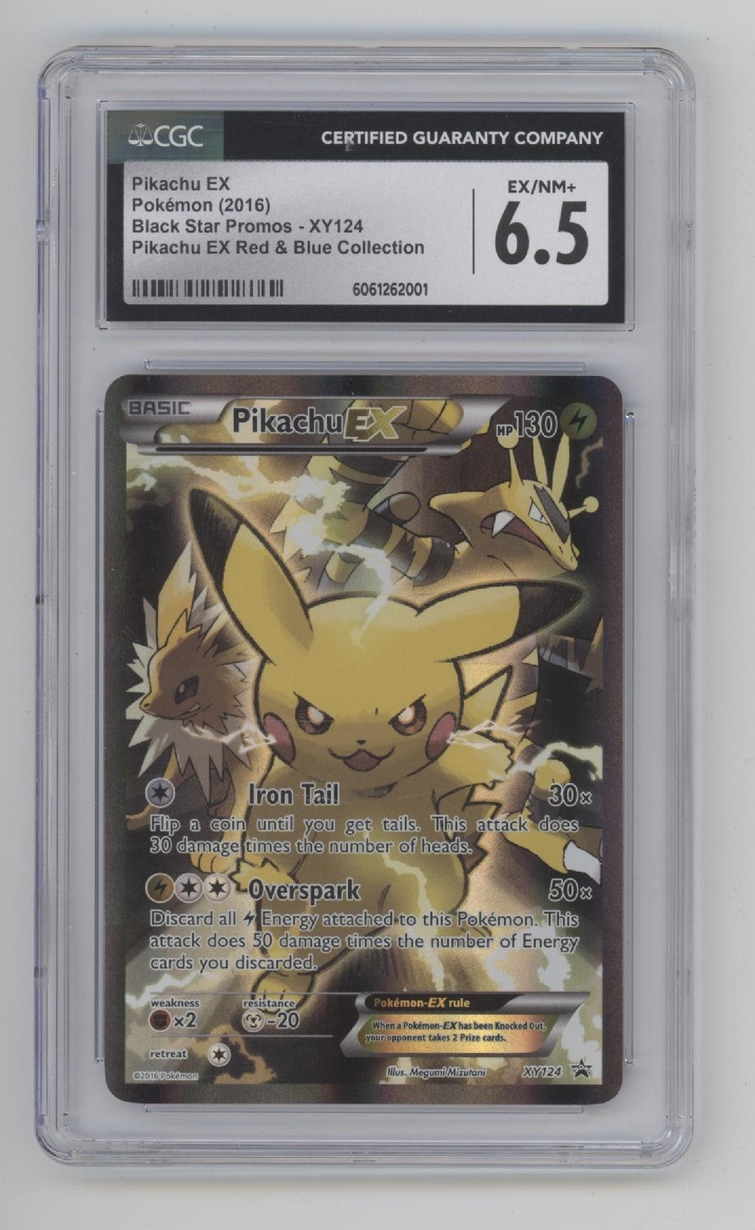 Pikachu ex Pokemon Black Star Promos Red & Blue Collection #XY124 CGC 6.5