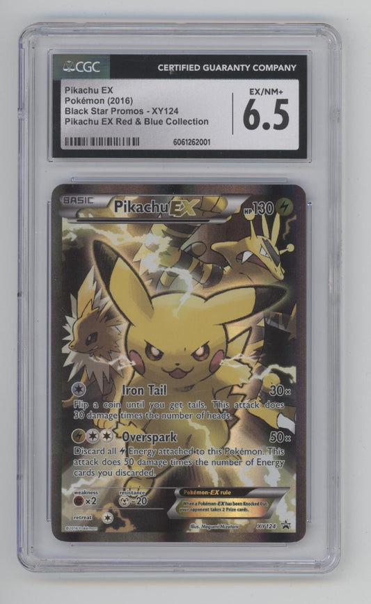 Pikachu ex Pokemon Black Star Promos Red & Blue Collection #XY124 CGC 6.5