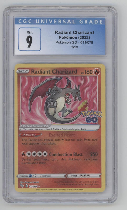 Radiant Charizard Pokemon GO Holo #011 CGC 9