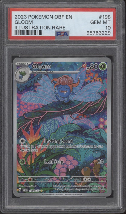 Gloom Pokemon Obsidian Flames Illustration Rare #198 PSA 10
