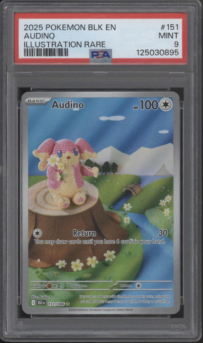 Audinq Pokemon Black Bolt Illustration Rare #151 PSA 9