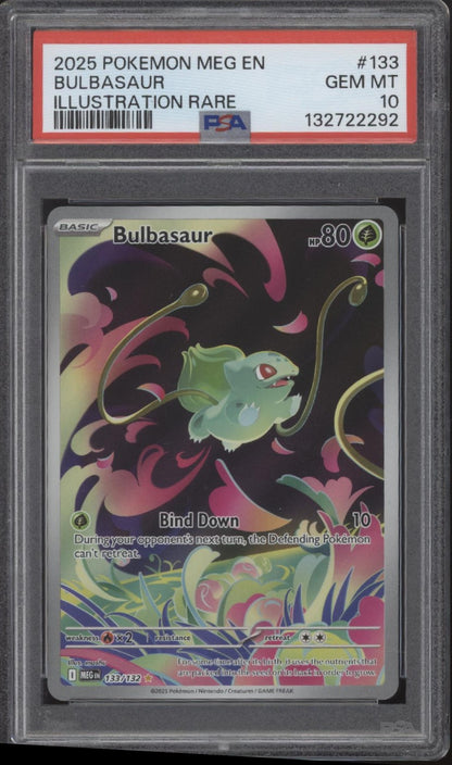 Bulbasaur Pokemon Mega Evolution Illustration Rare #133 PSA 10