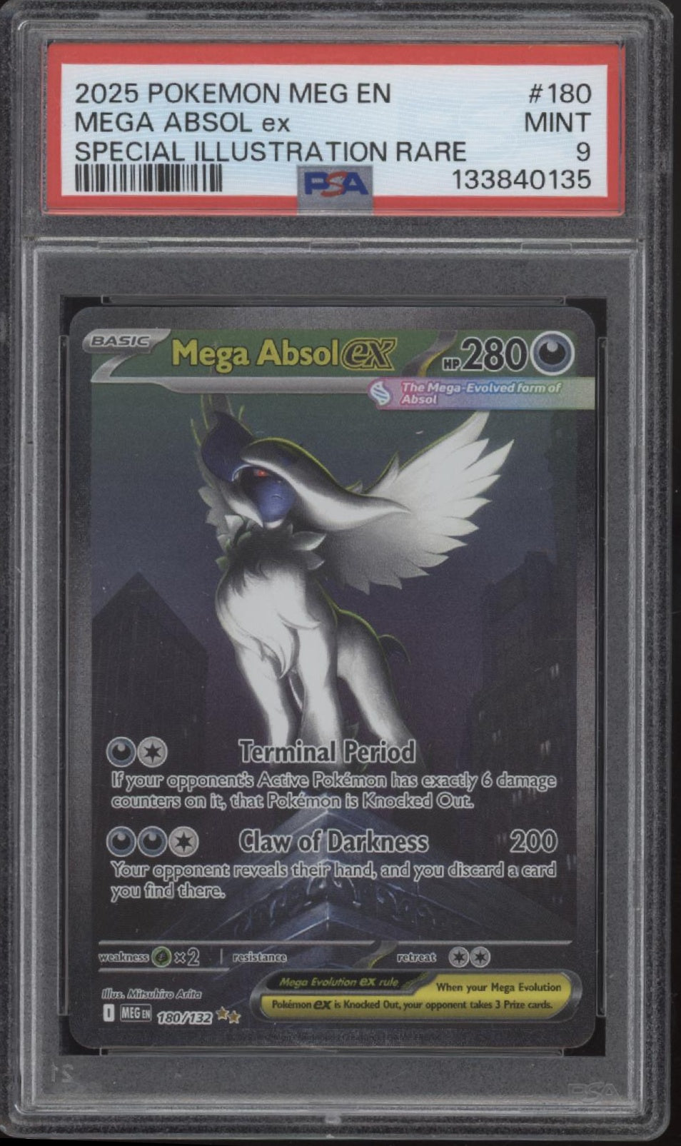 Mega Absol ex Pokemon Mega Evolution Special Illustration Rare #180 PSA 9