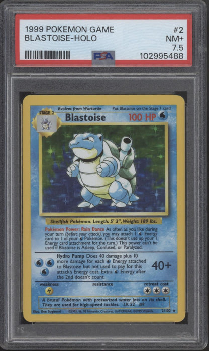 Blastoise Pokemon Base Set Holo #2 PSA 7.5