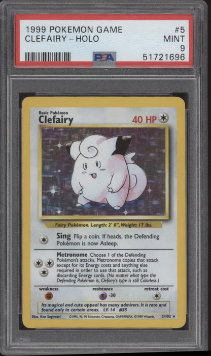 Clefairy Pokemon Base Set Holo #5 PSA 9