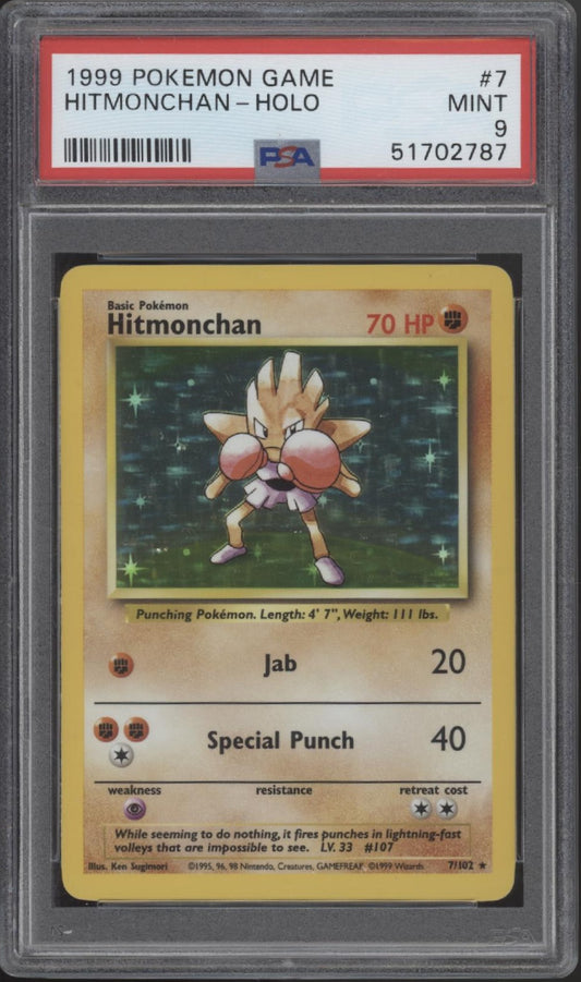 Hitmonchan Pokemon Base Set Holo #7 PSA 9