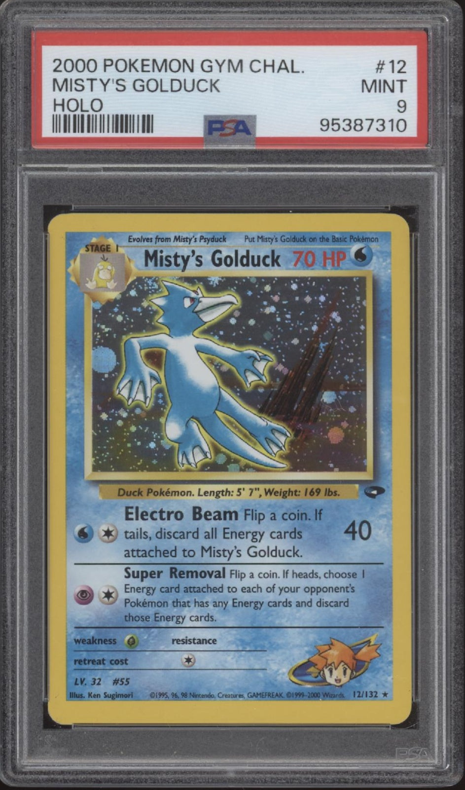 Misty's Golduck Pokemon Gym Challenge Holo #12 PSA 9
