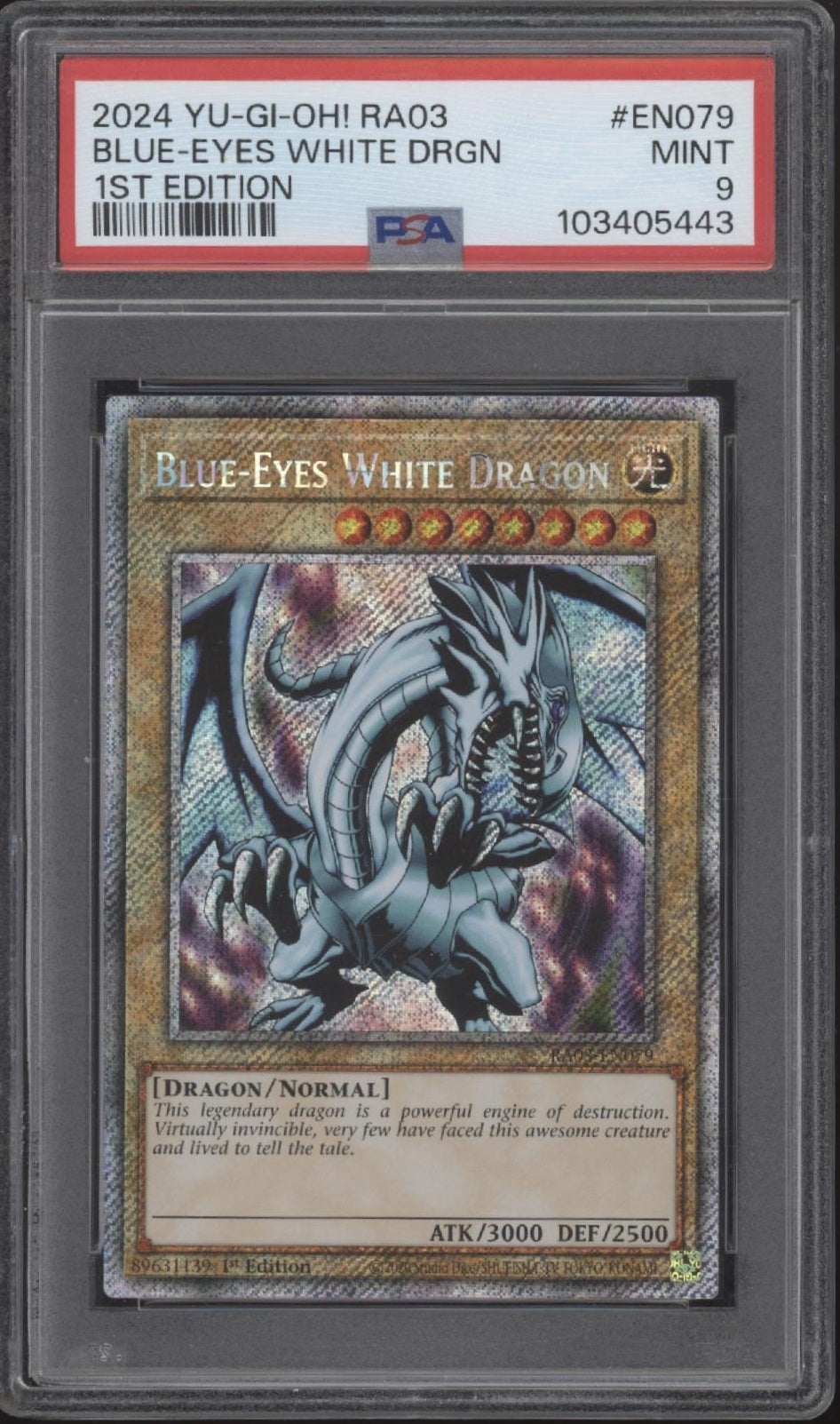 Blue-Eyes White Dragon Yu-Gi-Oh! RA03 1st Edition #EN079 PSA 9