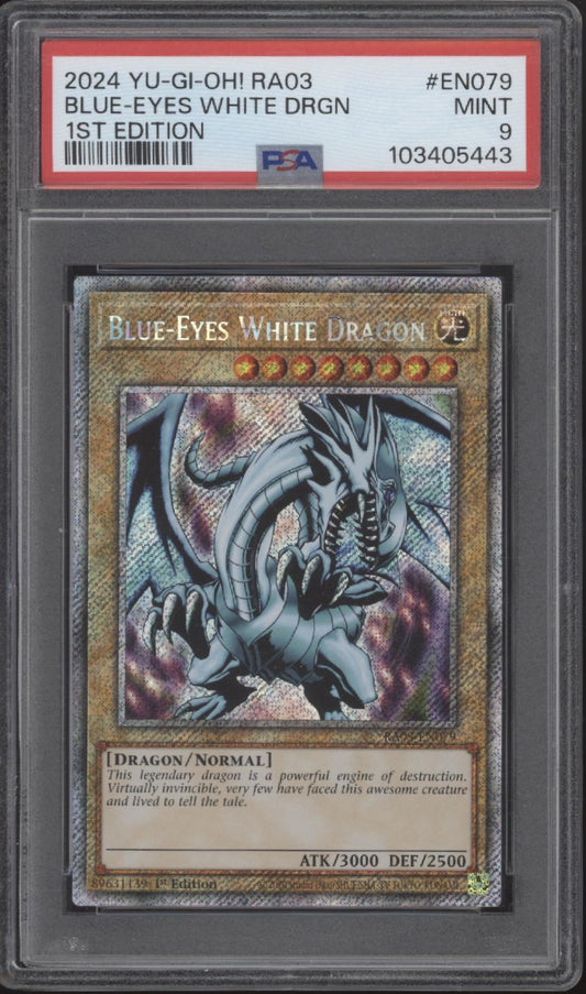 Blue-Eyes White Dragon Yu-Gi-Oh! RA03 1st Edition #EN079 PSA 9