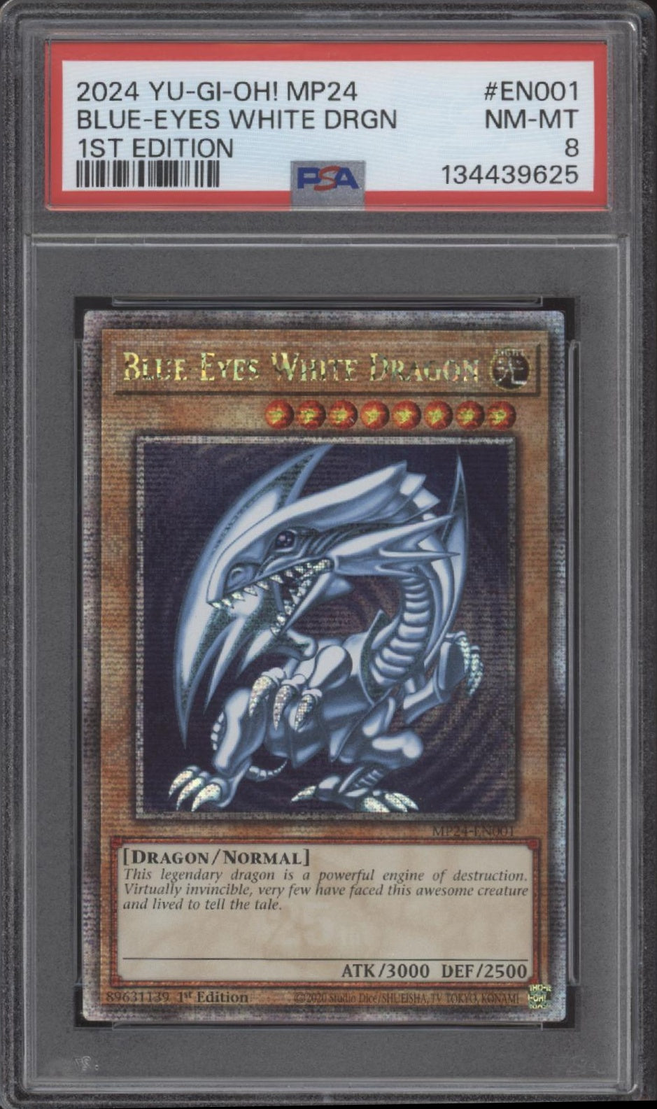 Blue-Eyes White Dragon Yu-Gi-Oh! MP24 1st Edition #EN079 PSA 8