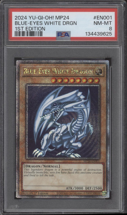Blue-Eyes White Dragon Yu-Gi-Oh! MP24 1st Edition #EN079 PSA 8