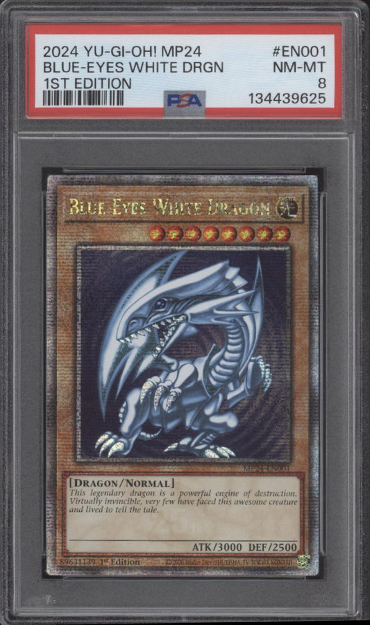Blue-Eyes White Dragon Yu-Gi-Oh! MP24 1st Edition #EN079 PSA 8