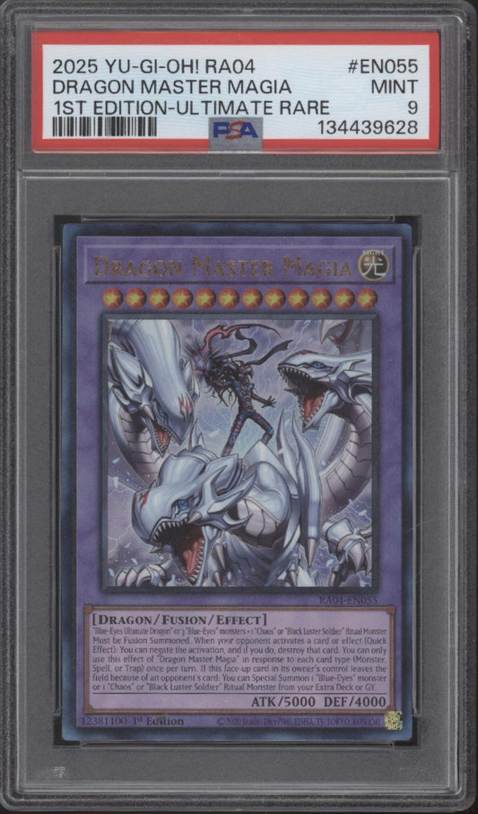 Dragon Master Magia Yu-Gi-Oh! RA04 1st Edition Ultimate Rare #EN055 PSA 9