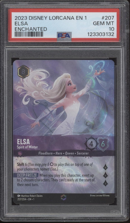 Elsa Disney Lorcana The First Chapter Enchanted #207 PSA 10