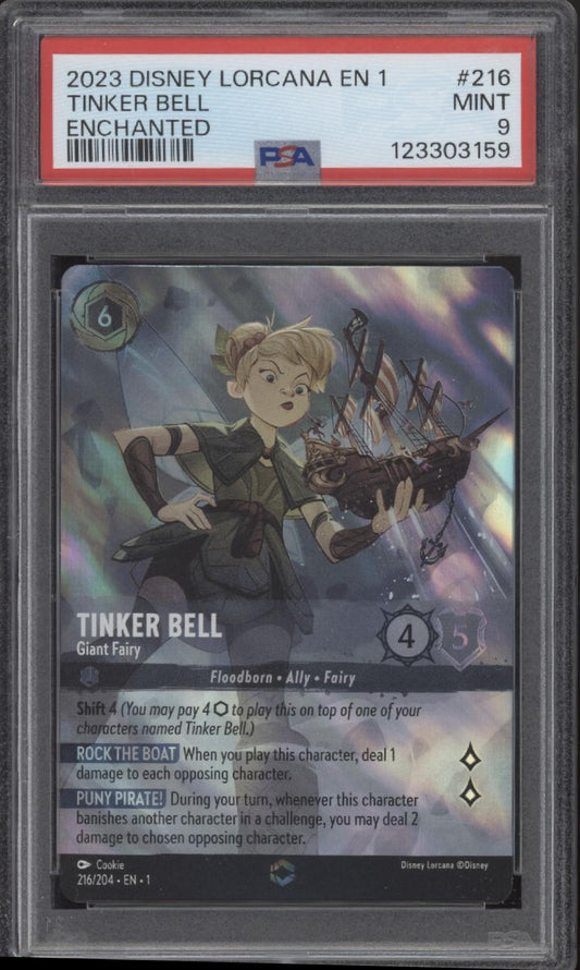 Tinker Bell Disney Lorcana The First Chapter Enchanted #216 PSA 9