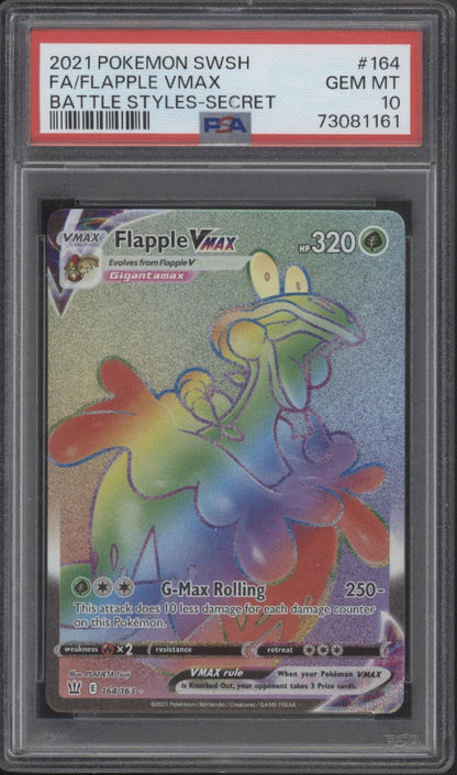 Flapple VMAX Pokemon Battle Styles Full Art Secret #164 PSA 10