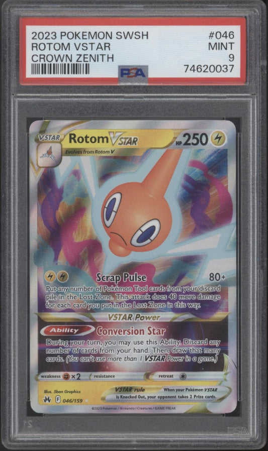 Rotom VSTAR Pokemon Crown Zenith #046 PSA 9