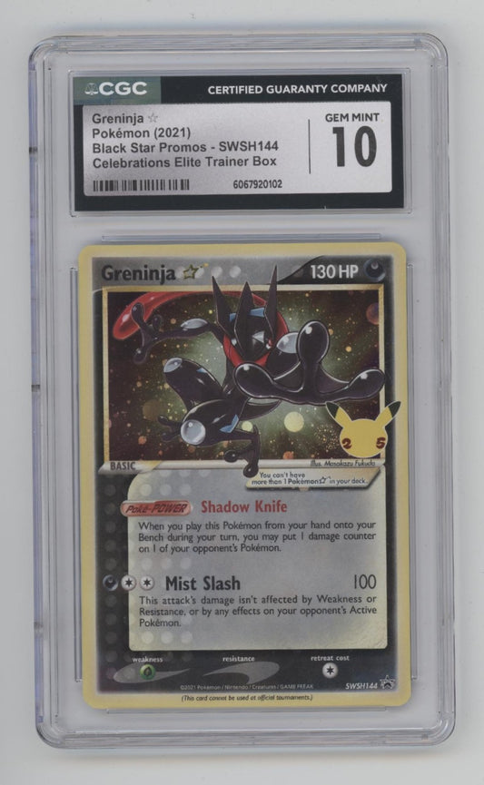Greninja Pokemon Celebrations Elite Trainer Box Black Star Promo #SWSH144 CGC 10