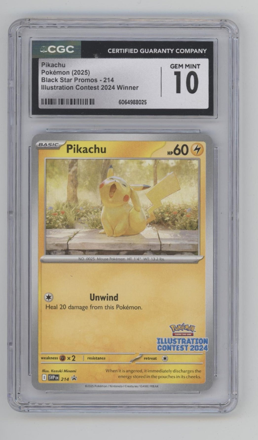 Pikachu Pokemon Scarlet & Violet Promo Illustration Contest 2024 #214 CGC 10 #1