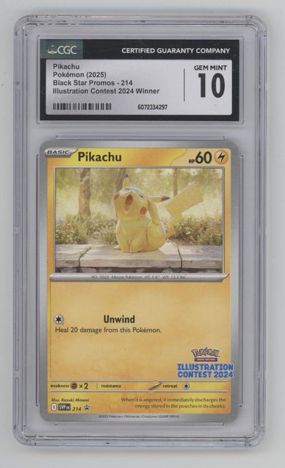 Pikachu Pokemon Scarlet & Violet Promo Illustration Contest 2024 #214 CGC 10 #2