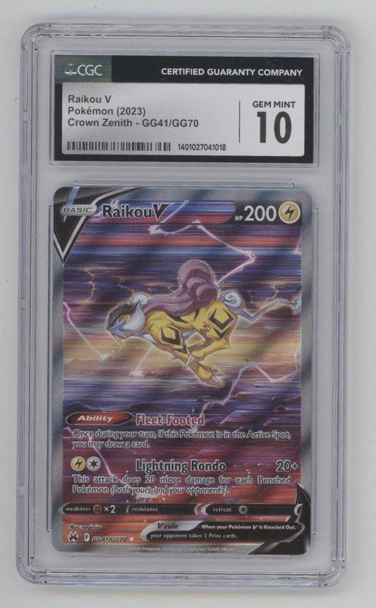 Raikou V Pokemon Crown Zenith #GG41 CGC 10