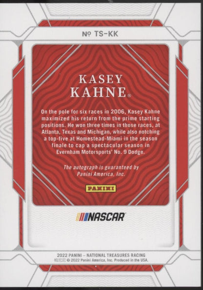 Kasey Kahne 2022 Panini National Treasures Trackside Auto 08/15 #TS-KK
