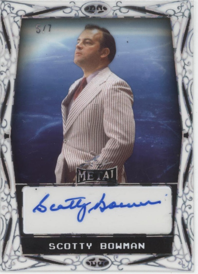 Scotty Bowman 2024 Leaf Metal Clear Card Auto 5/7 #BA-SB1