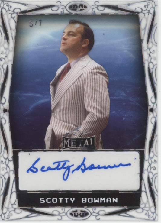 Scotty Bowman 2024 Leaf Metal Clear Card Auto 5/7 #BA-SB1