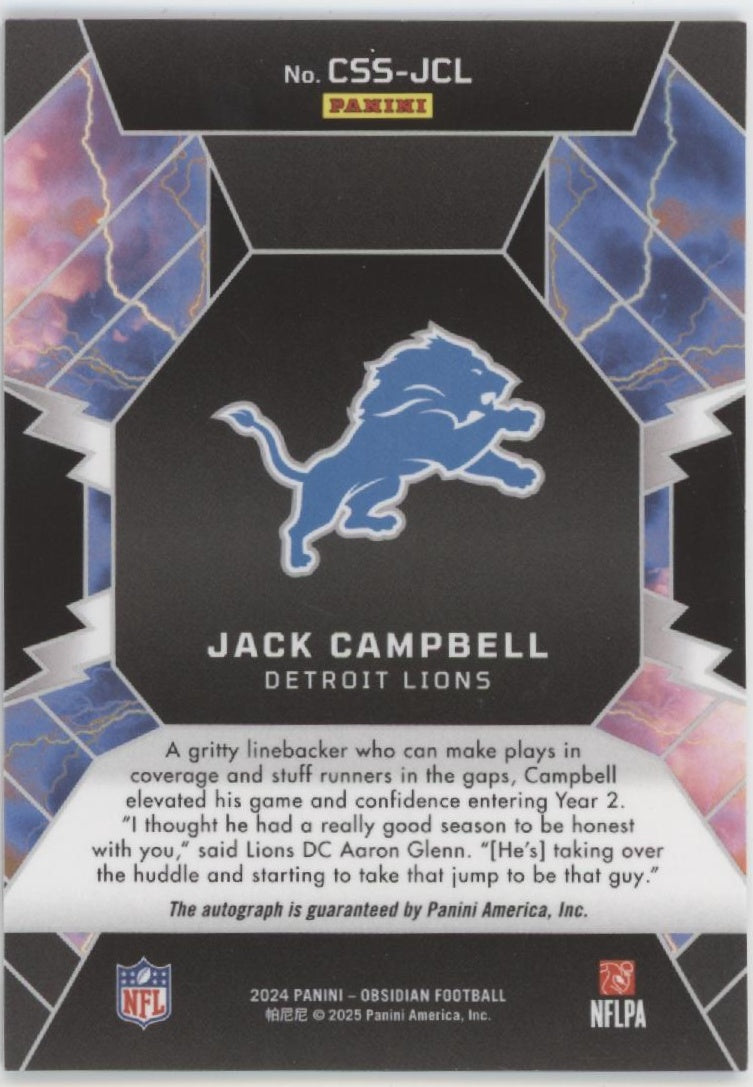 Jack Campbell 2024 Panini Obsidian Cosmic Storm Auto #CSS-JCL