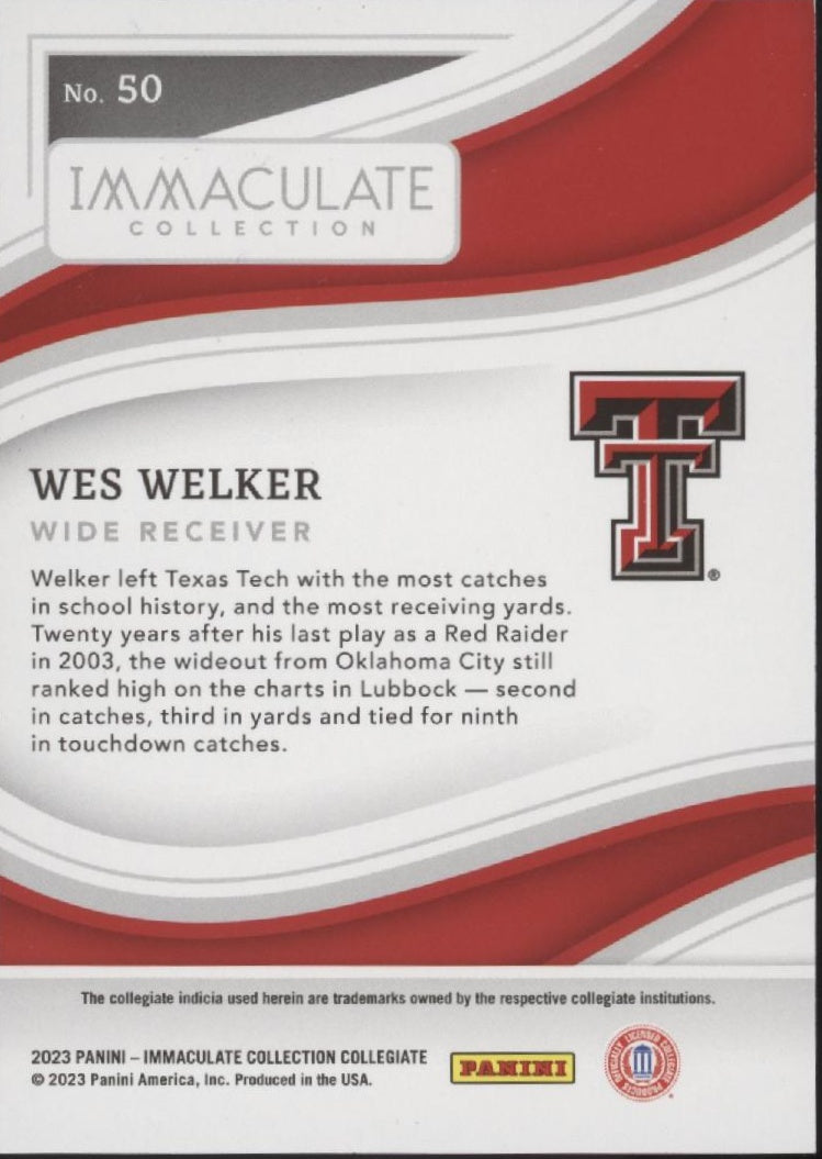 Wes Welker 2023 Panini Immaculate Collection 06/99 #50