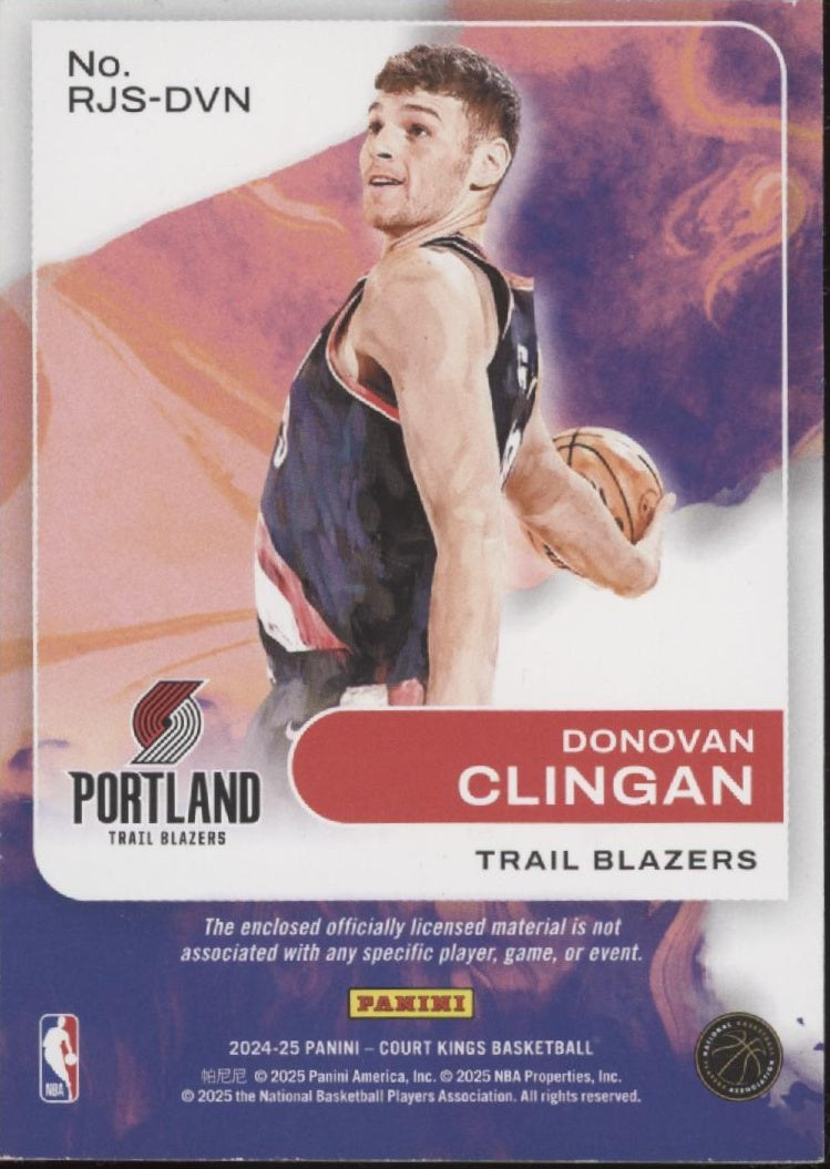 Donovan Clingan 2024-25 Panini Court Kings Rookie Swatches RC #RJS-DVN