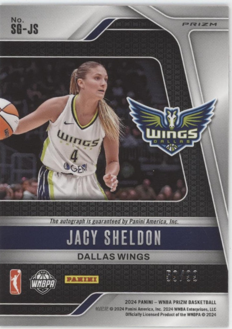 Jacy Sheldon 2024 Panini WNBA Prizm Red Prizm RC Auto 59/99 #SG-JS