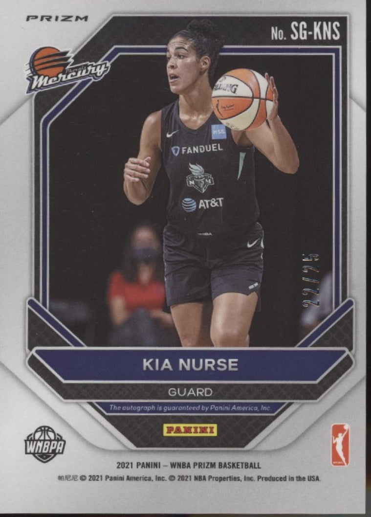 Kia Nurse 2021 Panini WNBA Prizm Signatures Mojo Prizm Auto 22/25 #SG-KNS