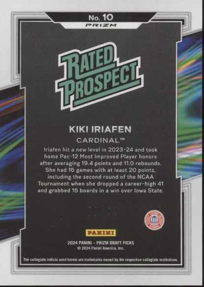 Kiki Iriafen 2024 Prizm Draft Picks Rated Prospect Orange Pulsar Prizm 29/49
